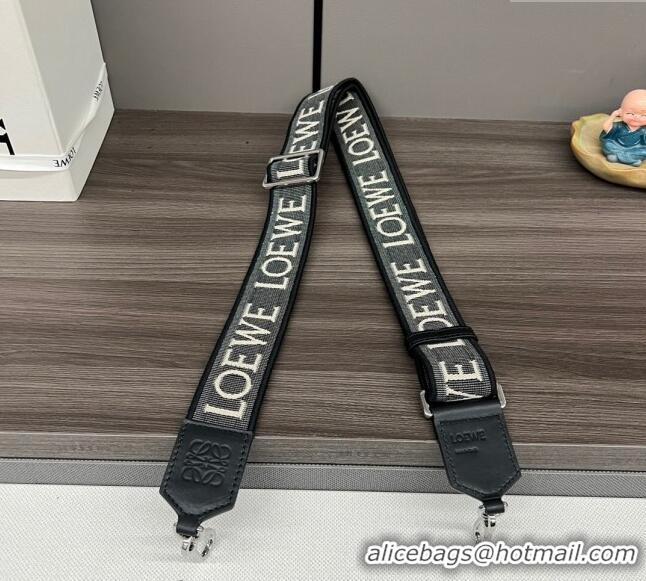 Promotional Loewe Anagram strap in jacquard and calfskin 651935 Black/Silver 2023