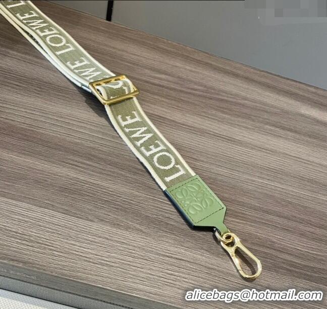 Promotional Loewe Anagram strap in jacquard and calfskin 651935 Avocado Green 2023