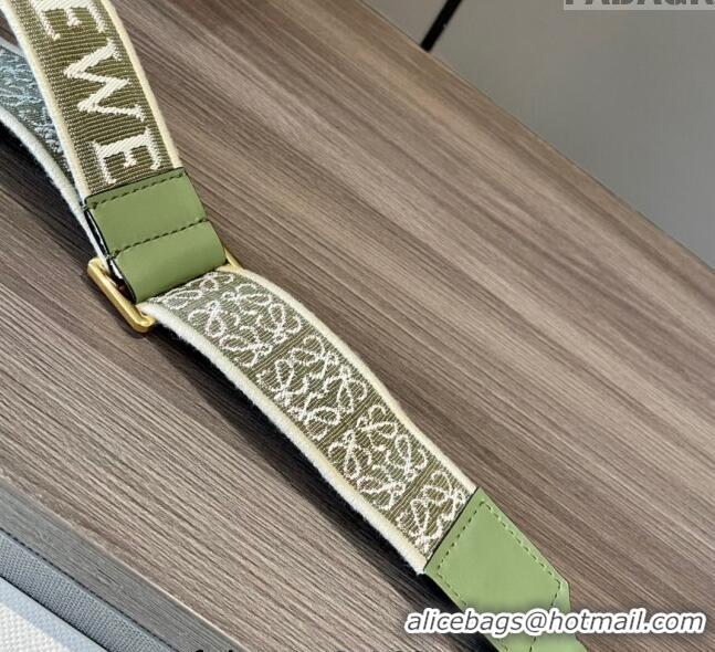 Promotional Loewe Anagram strap in jacquard and calfskin 651935 Avocado Green 2023