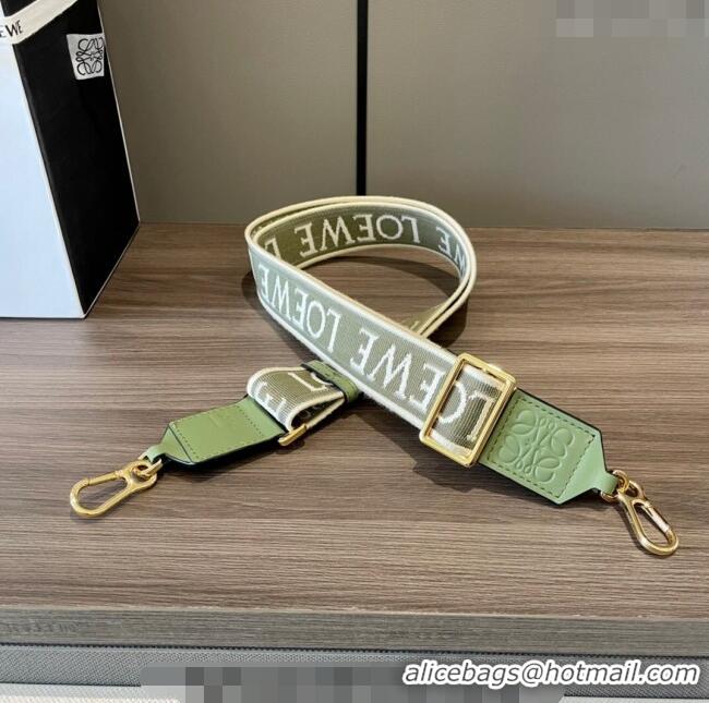 Promotional Loewe Anagram strap in jacquard and calfskin 651935 Avocado Green 2023