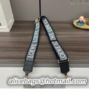 Well Crafted Loewe Anagram strap in jacquard and calfskin 651935 Navy Blue 2023