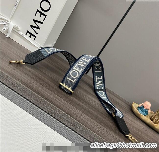 Well Crafted Loewe Anagram strap in jacquard and calfskin 651935 Navy Blue 2023