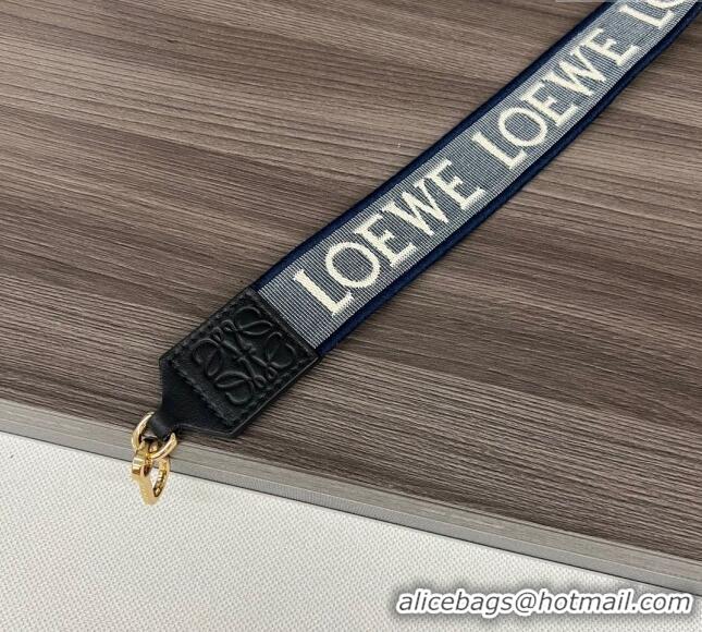 Well Crafted Loewe Anagram strap in jacquard and calfskin 651935 Navy Blue 2023