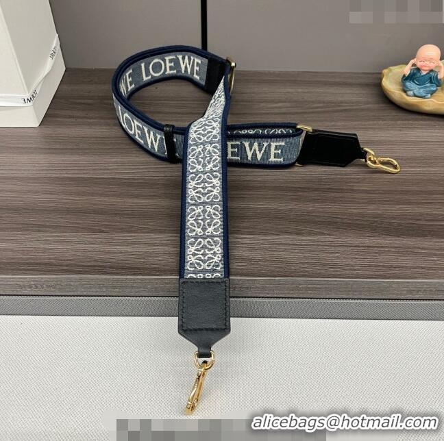 Well Crafted Loewe Anagram strap in jacquard and calfskin 651935 Navy Blue 2023