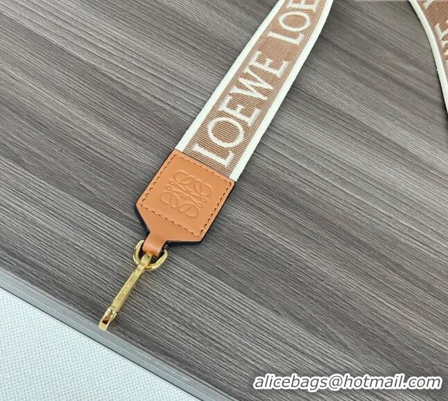 Super Quality Loewe Anagram strap in jacquard and calfskin 651935 Brown 2023