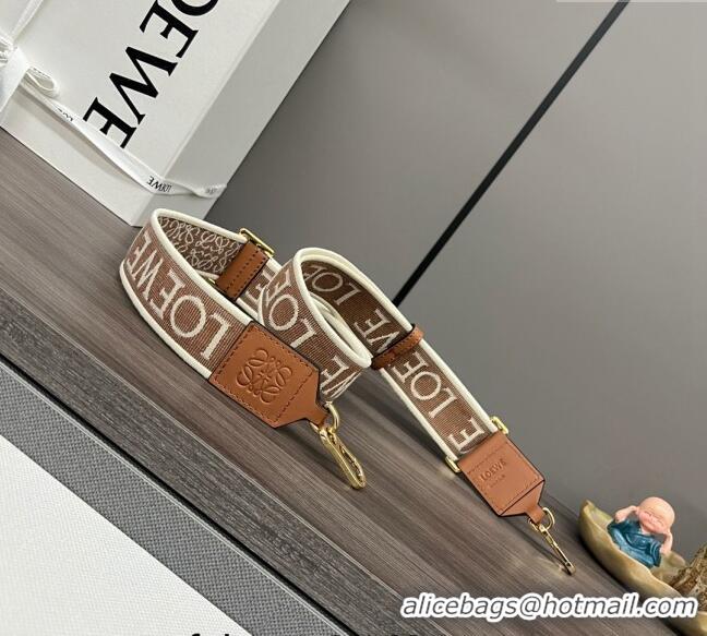 Super Quality Loewe Anagram strap in jacquard and calfskin 651935 Brown 2023