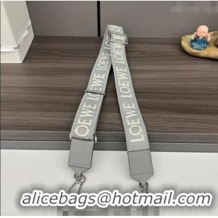 Top Quality Loewe Anagram strap in jacquard and calfskin 651935 Pearly Grey 2023