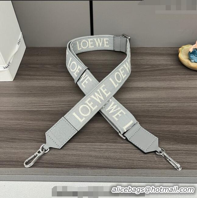 Top Quality Loewe Anagram strap in jacquard and calfskin 651935 Pearly Grey 2023