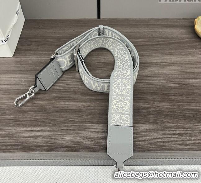 Top Quality Loewe Anagram strap in jacquard and calfskin 651935 Pearly Grey 2023