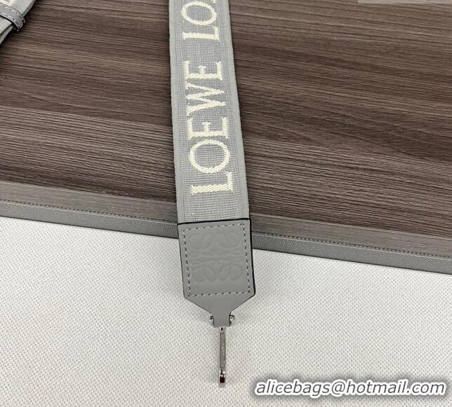 Top Quality Loewe Anagram strap in jacquard and calfskin 651935 Pearly Grey 2023