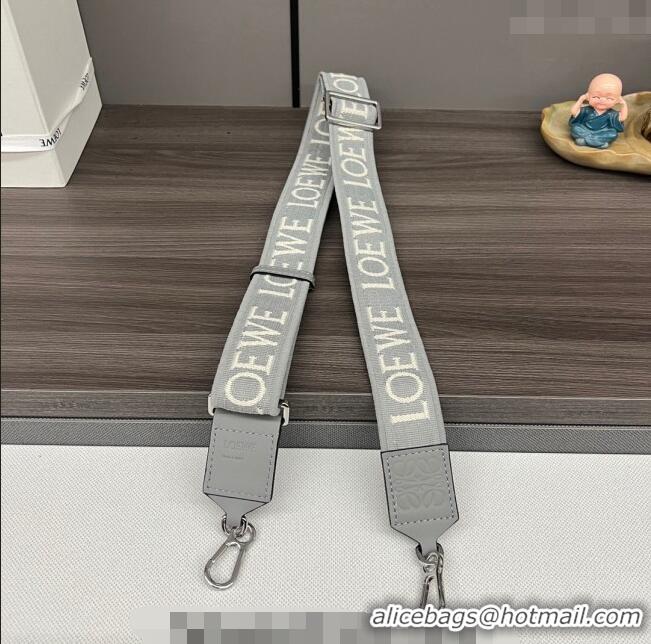 Top Quality Loewe Anagram strap in jacquard and calfskin 651935 Pearly Grey 2023