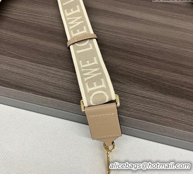 Low Cost Loewe Anagram strap in jacquard and calfskin 651935 Apricot 2023