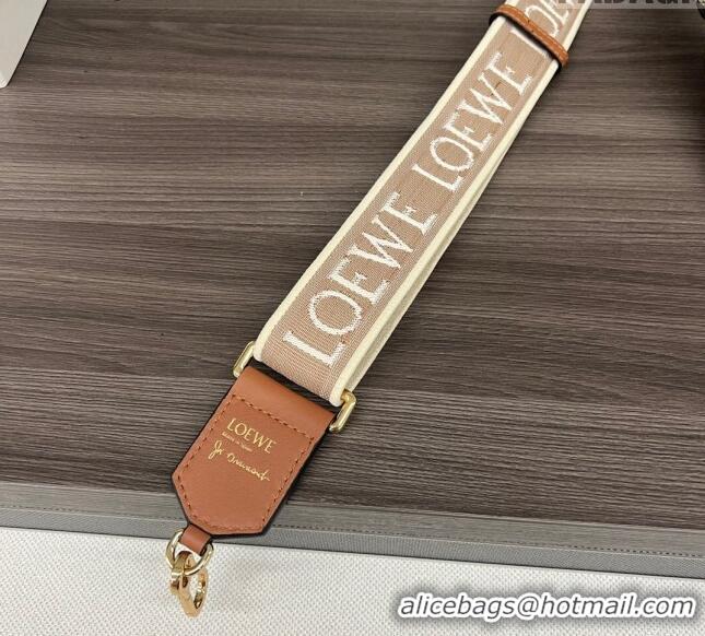 Buy Discount Loewe Anagram strap in jacquard and calfskin 651935 Brown 2023