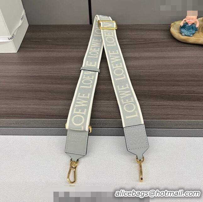 Unique Grade Loewe Anagram strap in jacquard and calfskin 651935 Powder Grey 2023