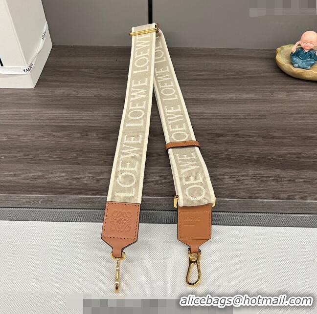 Inexpensive Loewe Anagram strap in jacquard and calfskin 651935 Brown 2023