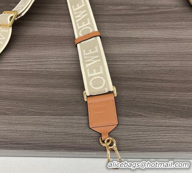 Inexpensive Loewe Anagram strap in jacquard and calfskin 651935 Brown 2023