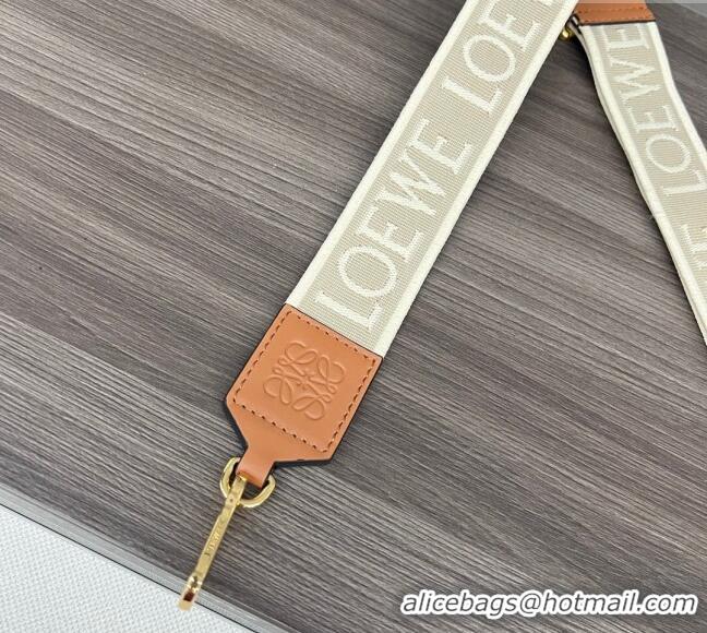 Inexpensive Loewe Anagram strap in jacquard and calfskin 651935 Brown 2023