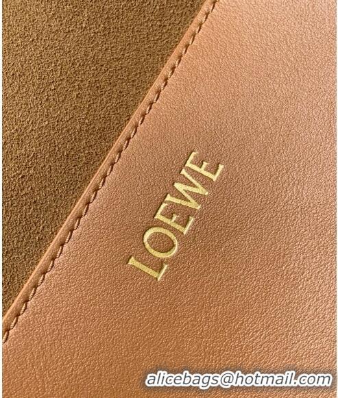 Buy Discount Loewe Large Puzzle Fold Tote in shiny calfskin 9033 Brown/Black 2023