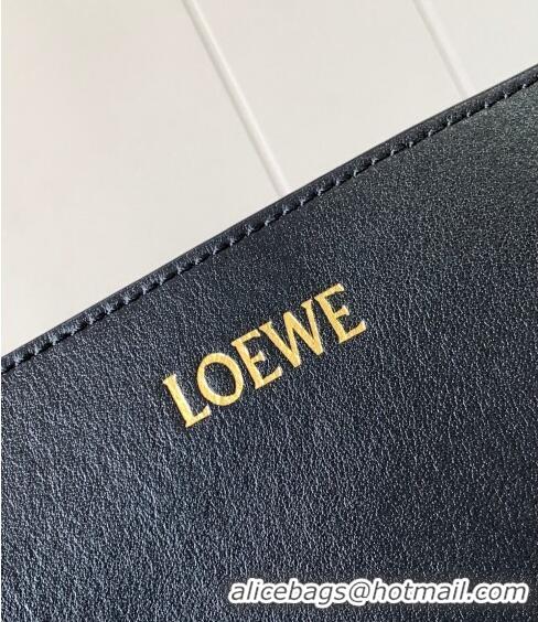 Top Quality Loewe Large Puzzle Fold Tote in shiny calfskin 9033 Black 2023