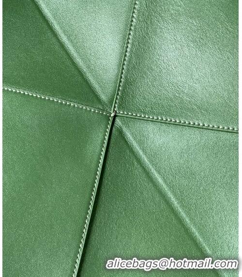 Best Price Loewe Large Puzzle Fold Tote in shiny calfskin Hunter 9033 Green 2023