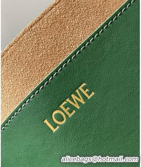 Best Price Loewe Large Puzzle Fold Tote in shiny calfskin Hunter 9033 Green 2023