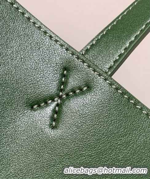 Best Price Loewe Large Puzzle Fold Tote in shiny calfskin Hunter 9033 Green 2023