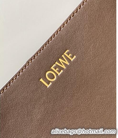 Super Quality Loewe Large Puzzle Fold Tote in shiny calfskin 9033 Umber Brown 2023