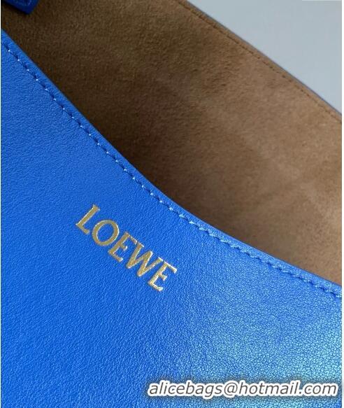 Grade Quality Loewe Large Puzzle Fold Tote in shiny calfskin 9033 Seaside Blue 2023