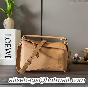 Top Quality Loewe Small Puzzle Edge bag in Grained Calfskin 062324 Light Brown 2023