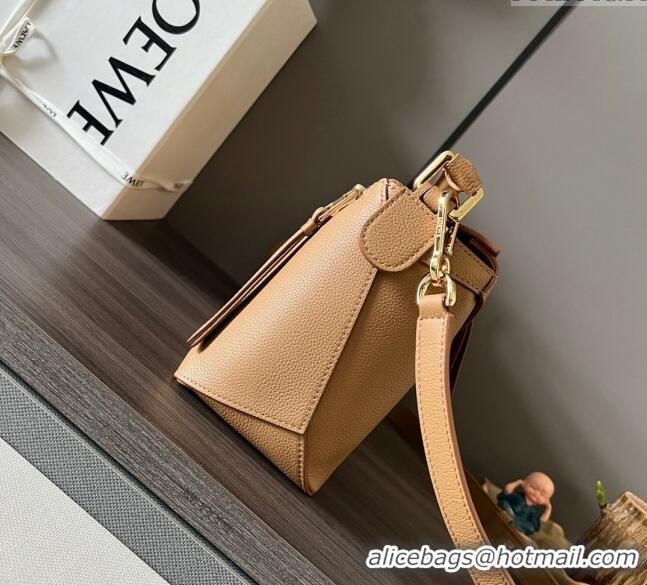 Top Quality Loewe Small Puzzle Edge bag in Grained Calfskin 062324 Light Brown 2023