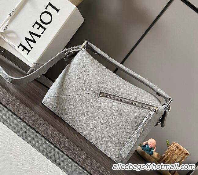 Traditional Specials Loewe Small Puzzle Edge bag in Grained Calfskin 062324 Light Grey 2023