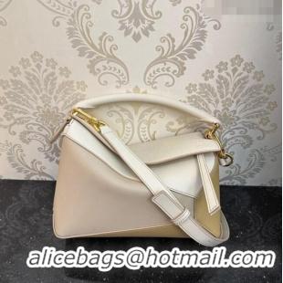 Promotional Loewe Small Puzzle Edge bag in Classic Calfskin 062117 White/Yellow 2023