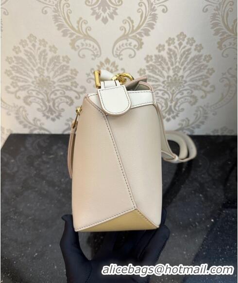 Promotional Loewe Small Puzzle Edge bag in Classic Calfskin 062117 White/Yellow 2023