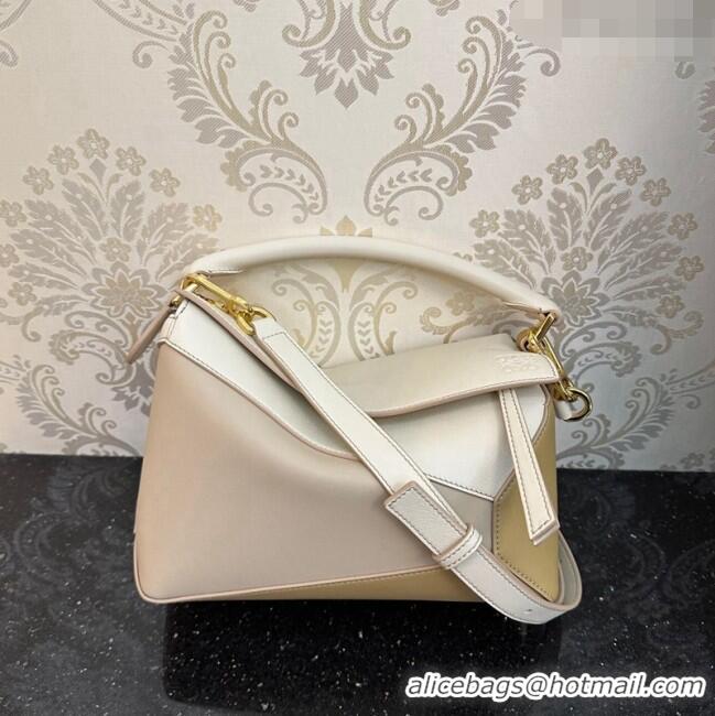 Promotional Loewe Small Puzzle Edge bag in Classic Calfskin 062117 White/Yellow 2023