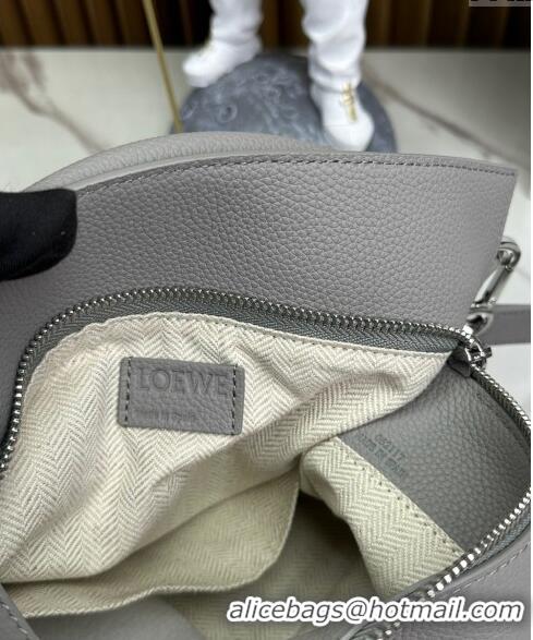 Free Shipping Loewe Small Puzzle Edge bag in Grained Calfskin 062117 Grey 2023