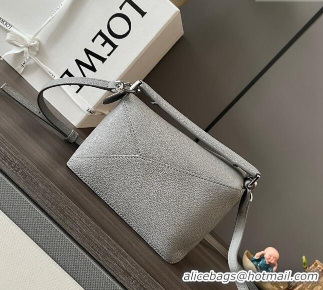 Cheapest Loewe Mini Puzzle Edge bag in Grained Calfskin 062312 Grey 2023