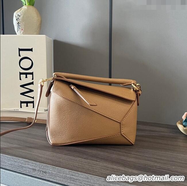 Super Quality Loewe Mini Puzzle Edge bag in Grained Calfskin 062312 Brown 2023