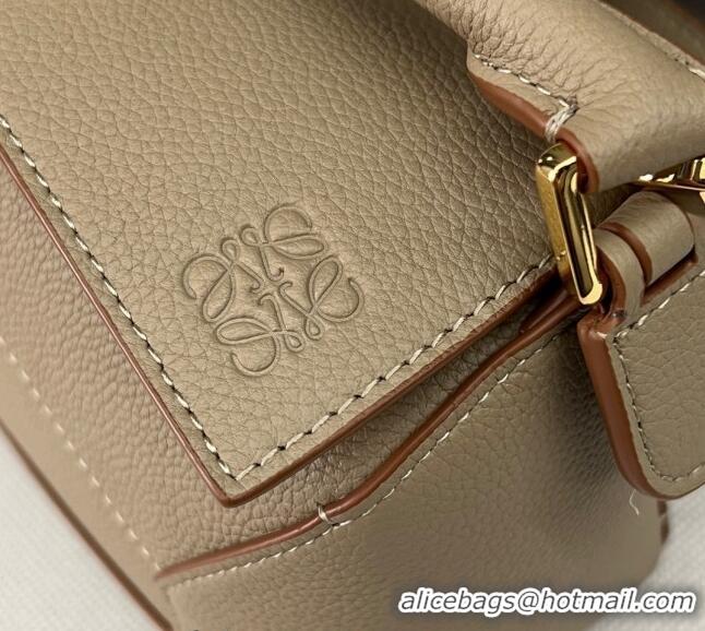 Luxury Cheap Loewe Mini Puzzle Edge bag in Grained Calfskin 062312 Beige 2023