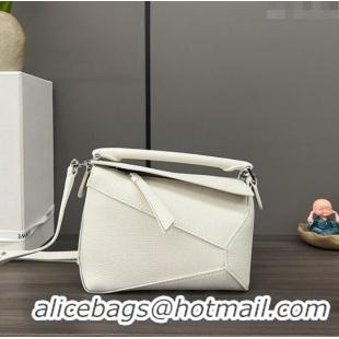 Best Quality Loewe Mini Puzzle Edge bag in Grained Calfskin 062312 White 2023