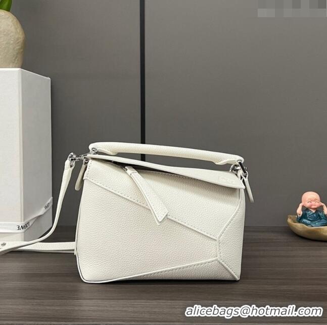 Best Quality Loewe Mini Puzzle Edge bag in Grained Calfskin 062312 White 2023