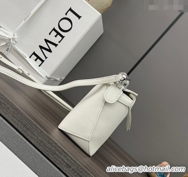 Best Quality Loewe Mini Puzzle Edge bag in Grained Calfskin 062312 White 2023