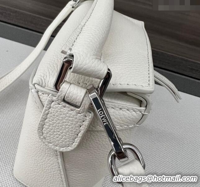 Best Quality Loewe Mini Puzzle Edge bag in Grained Calfskin 062312 White 2023