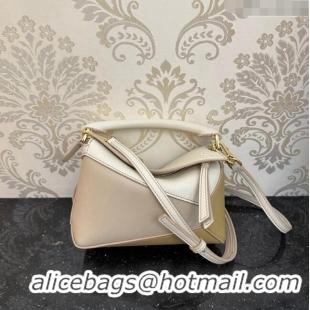 Buy Fashionable Loewe Mini Puzzle Edge bag in Classic Calfskin 062221 White/Yellow 2023