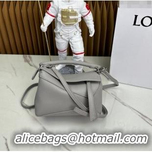 Top Design Loewe Mini Puzzle Edge bag in Grained Calfskin 062221 Grey 2023