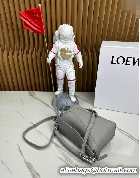 Top Design Loewe Mini Puzzle Edge bag in Grained Calfskin 062221 Grey 2023