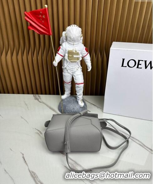 Top Design Loewe Mini Puzzle Edge bag in Grained Calfskin 062221 Grey 2023