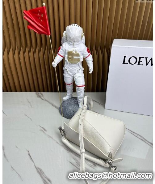 New Fashion Loewe Mini Puzzle Edge bag in Grained Calfskin 062221 White 2023