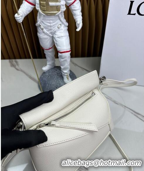 New Fashion Loewe Mini Puzzle Edge bag in Grained Calfskin 062221 White 2023