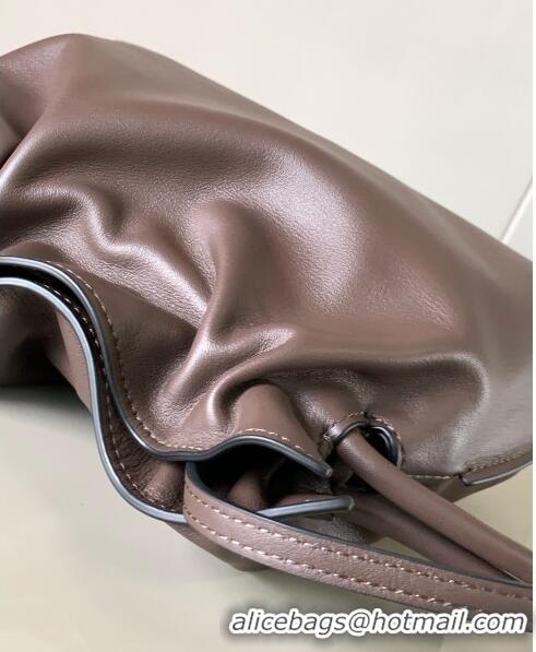 Most Popular Loewe Mini Flamenco Clutch in Nappa Leather 10855 Chocolate 2023