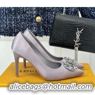 Perfect Louis Vuitton Met Pumps 7cm in Satin Grey 0226142